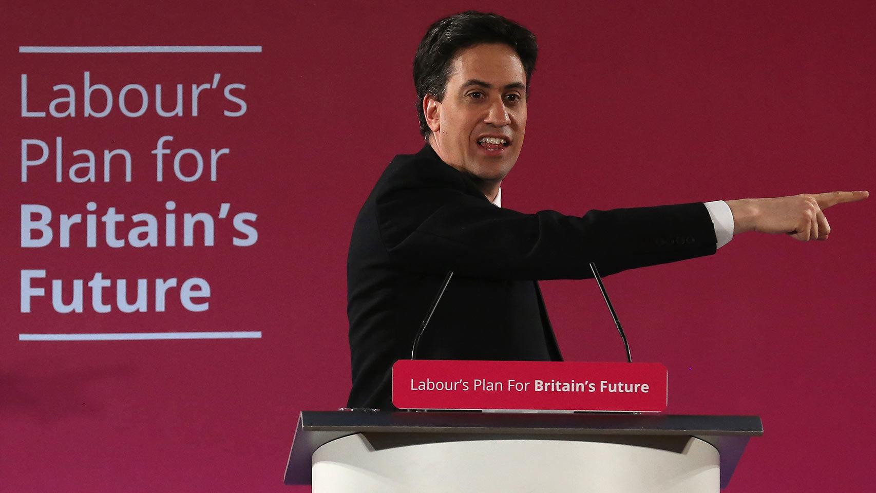 Ed Miliban, durante el acto inaugural de su campaña electoral en enero de 2015.