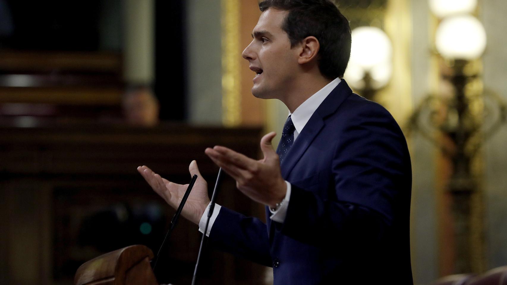 Rivera, durante su intervención en la investidura.