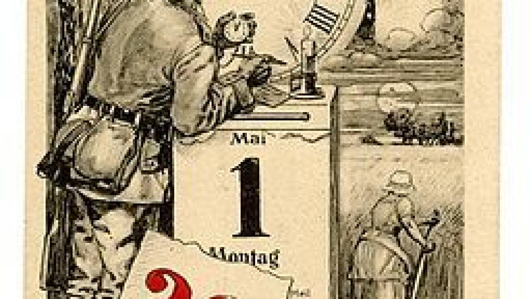 Cartel alemán anuncia el cambio de hora.