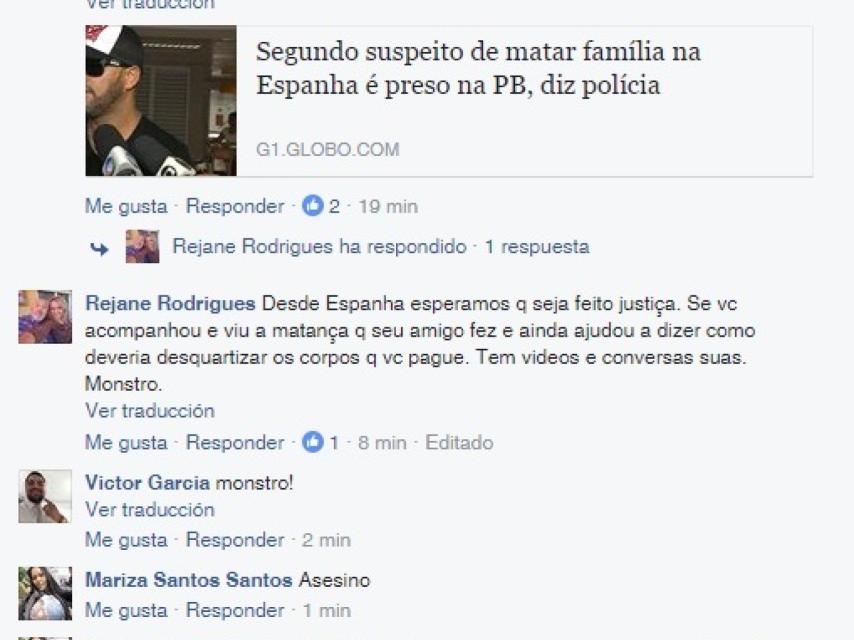 El muro de Facebook del detenido como cómplice de Patrick, asesino de Pioz