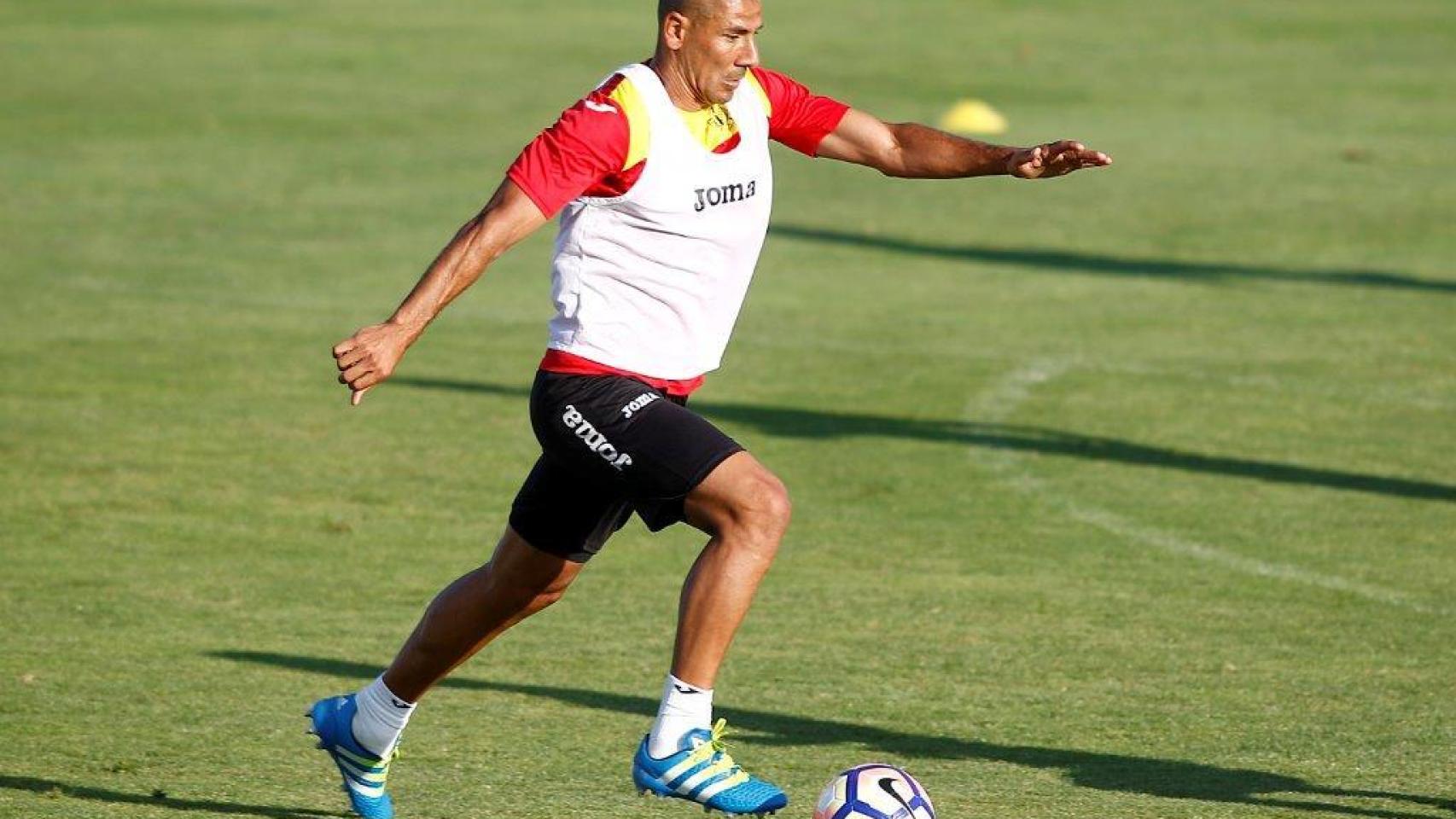 Cata Díaz, durante un entrenamiento con el Getafe.