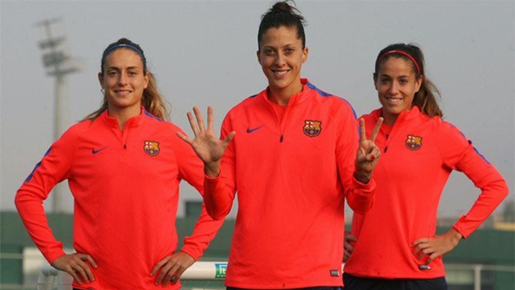 El tridente atacante del Barça femenino.