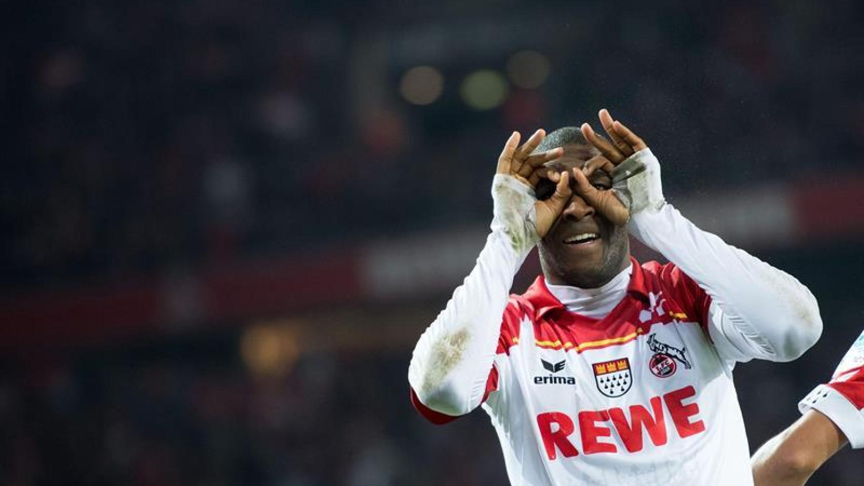 Anthony Modeste celebra su gol con el Colonia.