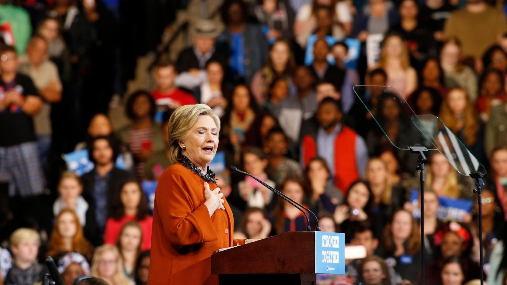 La candidata demócrata Hillary Clinton, en un reciente mitin.