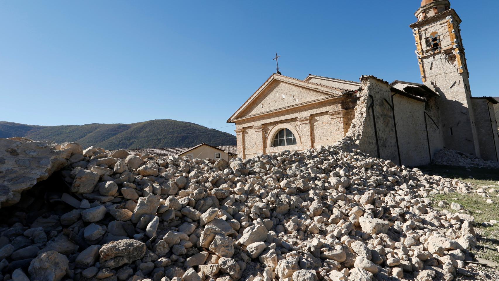 Estado de una de las construcciones que se vinieron abajo.