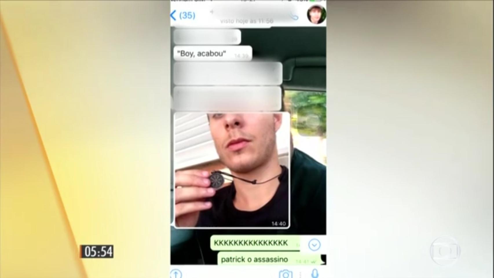 Captura de la conversación entre Patrick y Marvin a la hora del crimen.