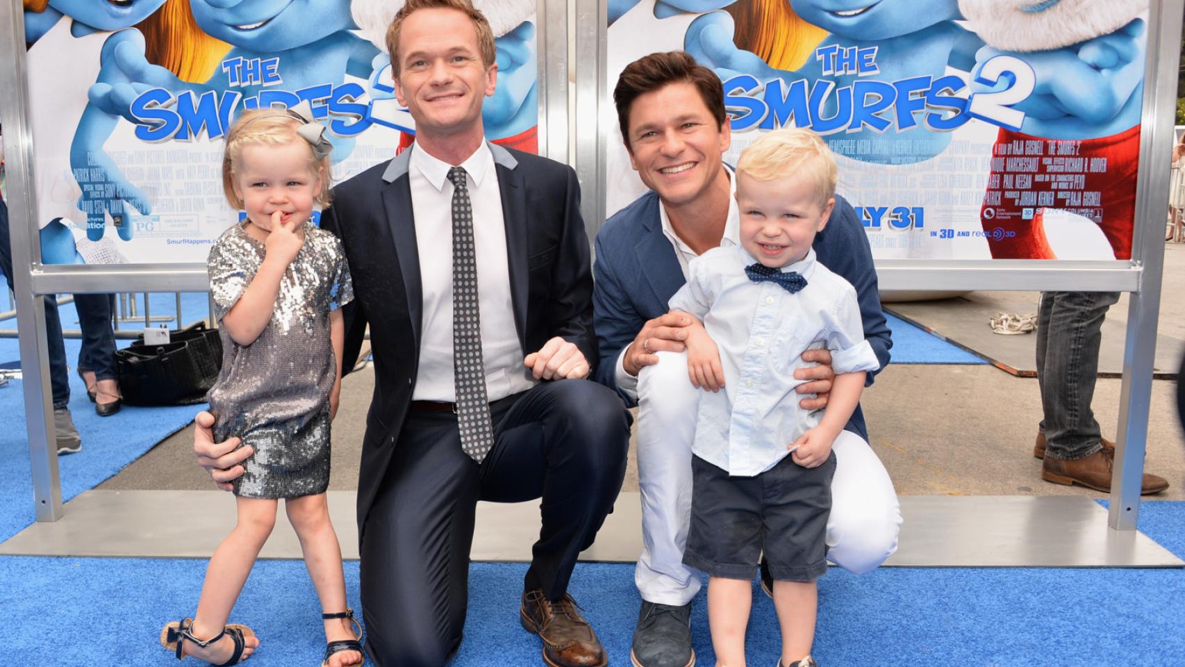 Neil Patrick Harris, con su marido y sus hijos.