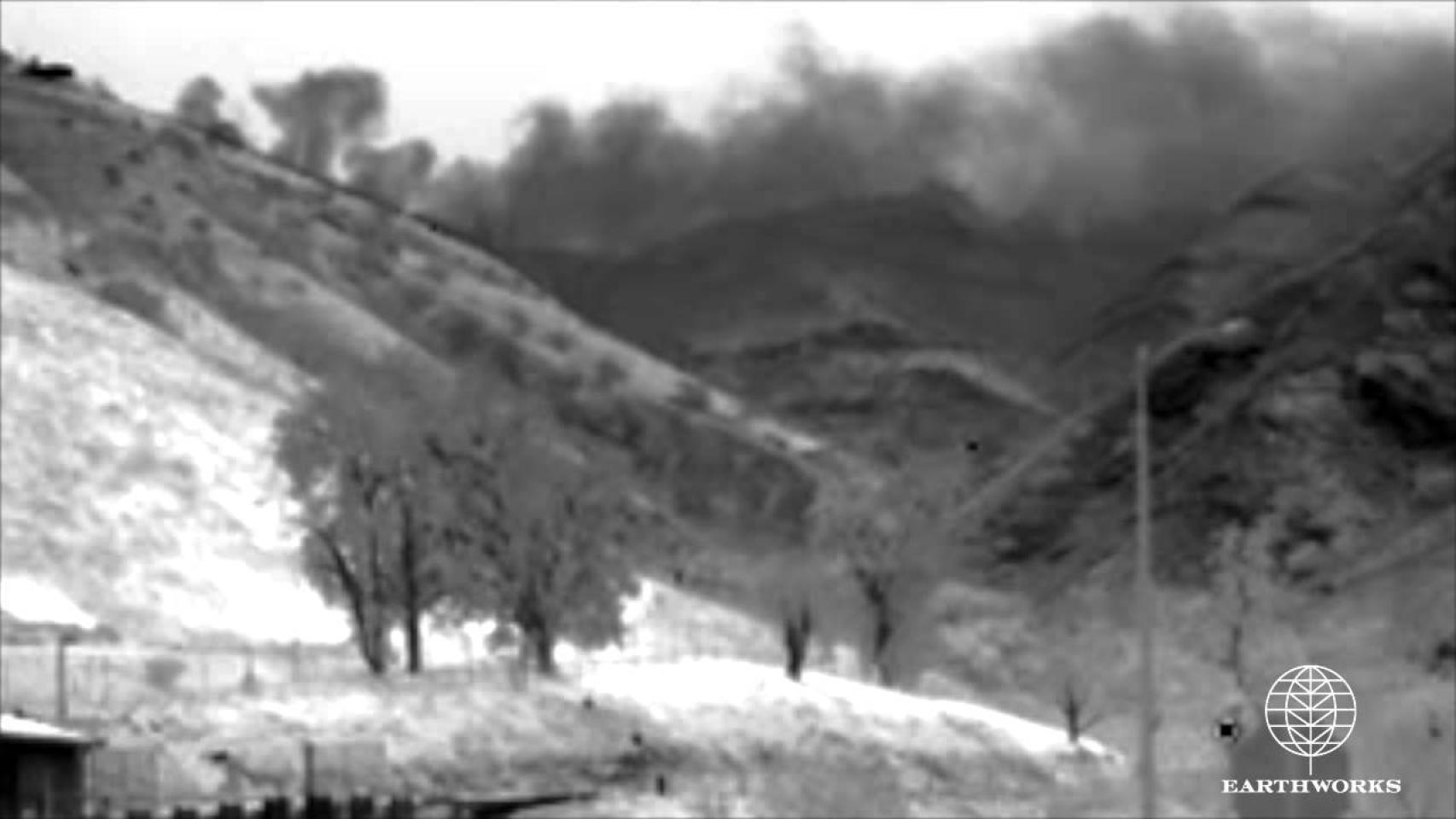 Escape de metano en un pozo de gas natural de SoCalGas en Aliso Canyon, California.