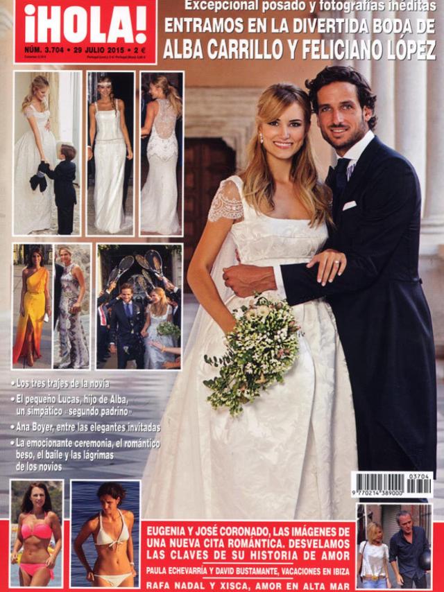 Portada con la exclusiva de la boda de Alba Carrillo y Feliciano lópez