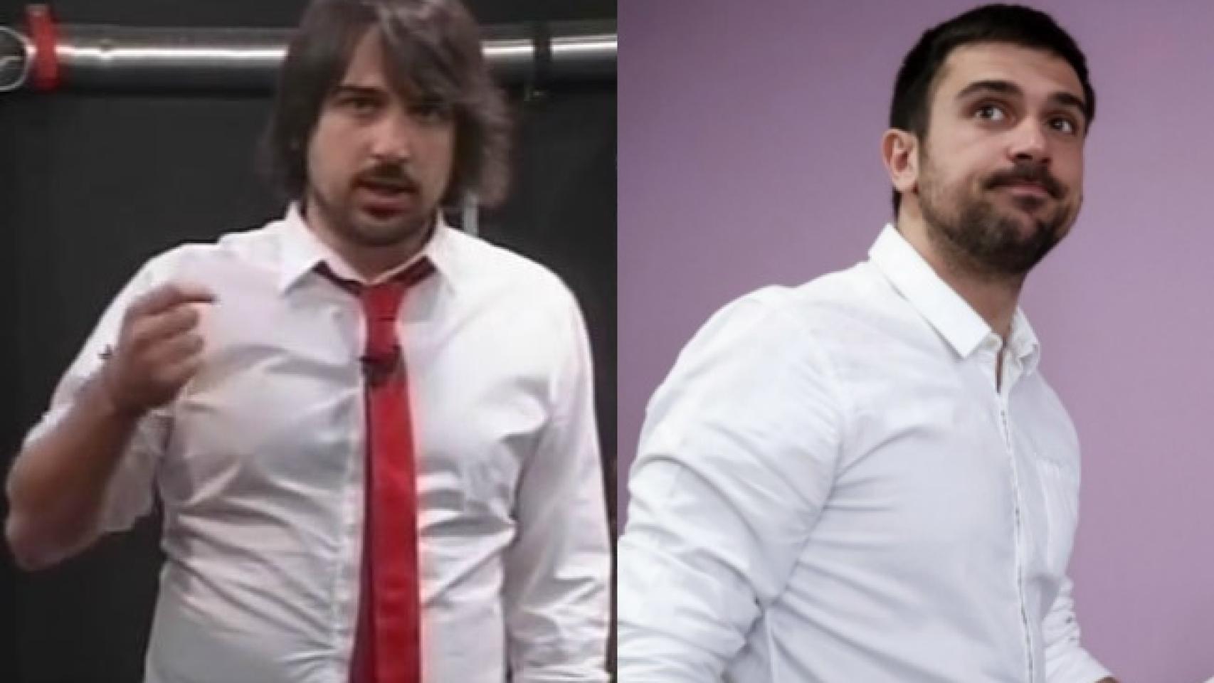 Ramón Espinar hace un lustro y en la actualidad.