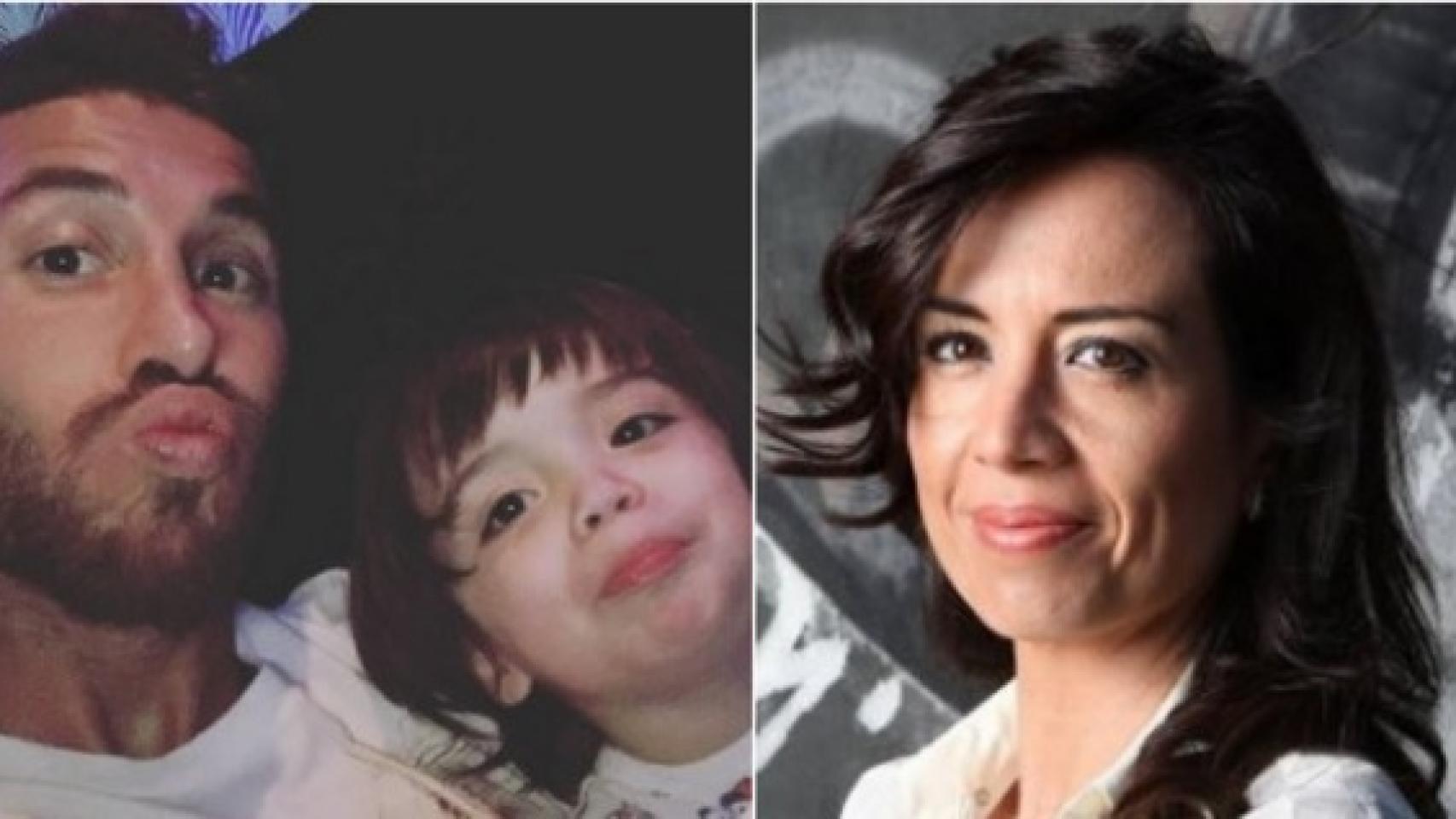 Una de las imágenes que compara el rostro de Karen Parra y el de Sergio Ramos Jr.