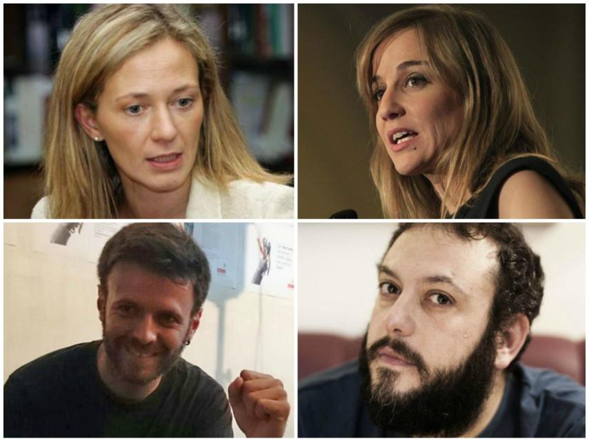 Victoria Rosell, Tania Sánchez, José Téllez y Guillermo Zapata.