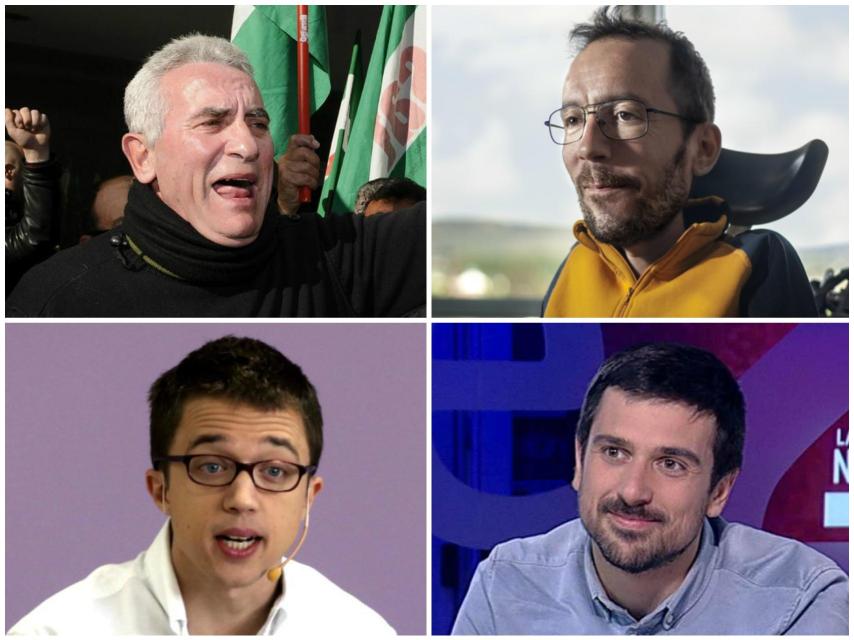 Diego Cañamero, Pablo Echenique, Íñigo Errejón y Ramón Espinar.