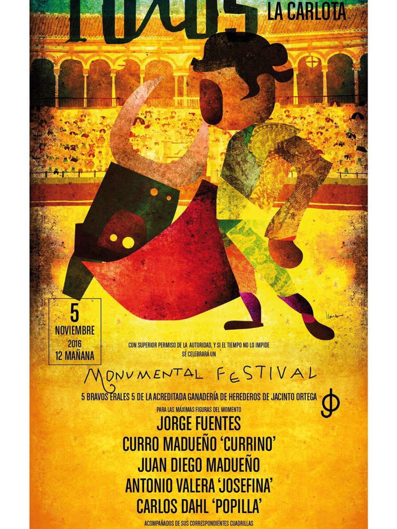 Cártel de la corrida cedido por el artista Juan Iranzo