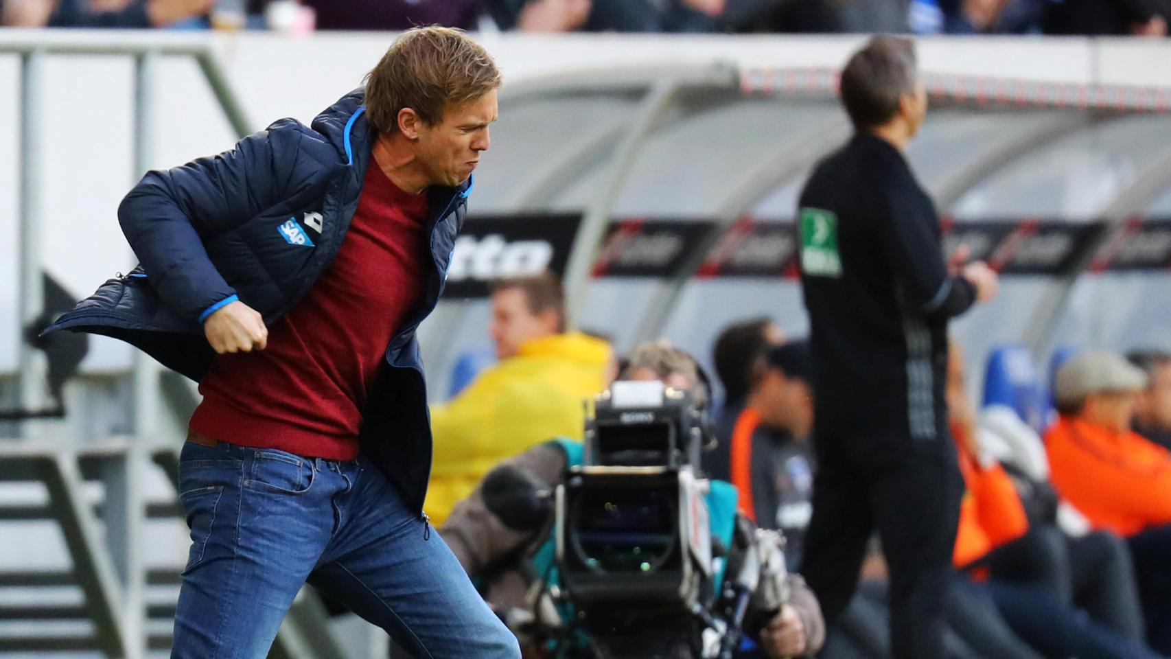 Nagelsmann celebra un gol con el Hoffenheim.