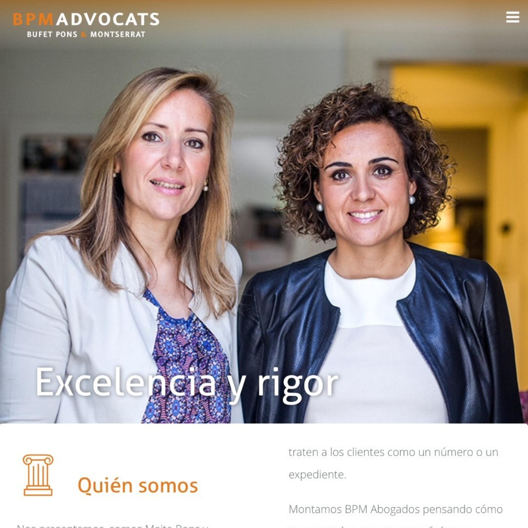 Página web del bufete de Maite Pons y Dolors Montserrat