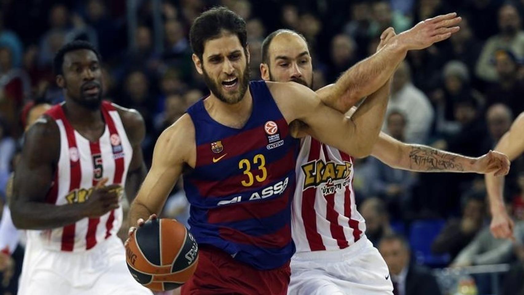 El alero griego durante un encuentro frente a Olympiacos la pasada temporada.
