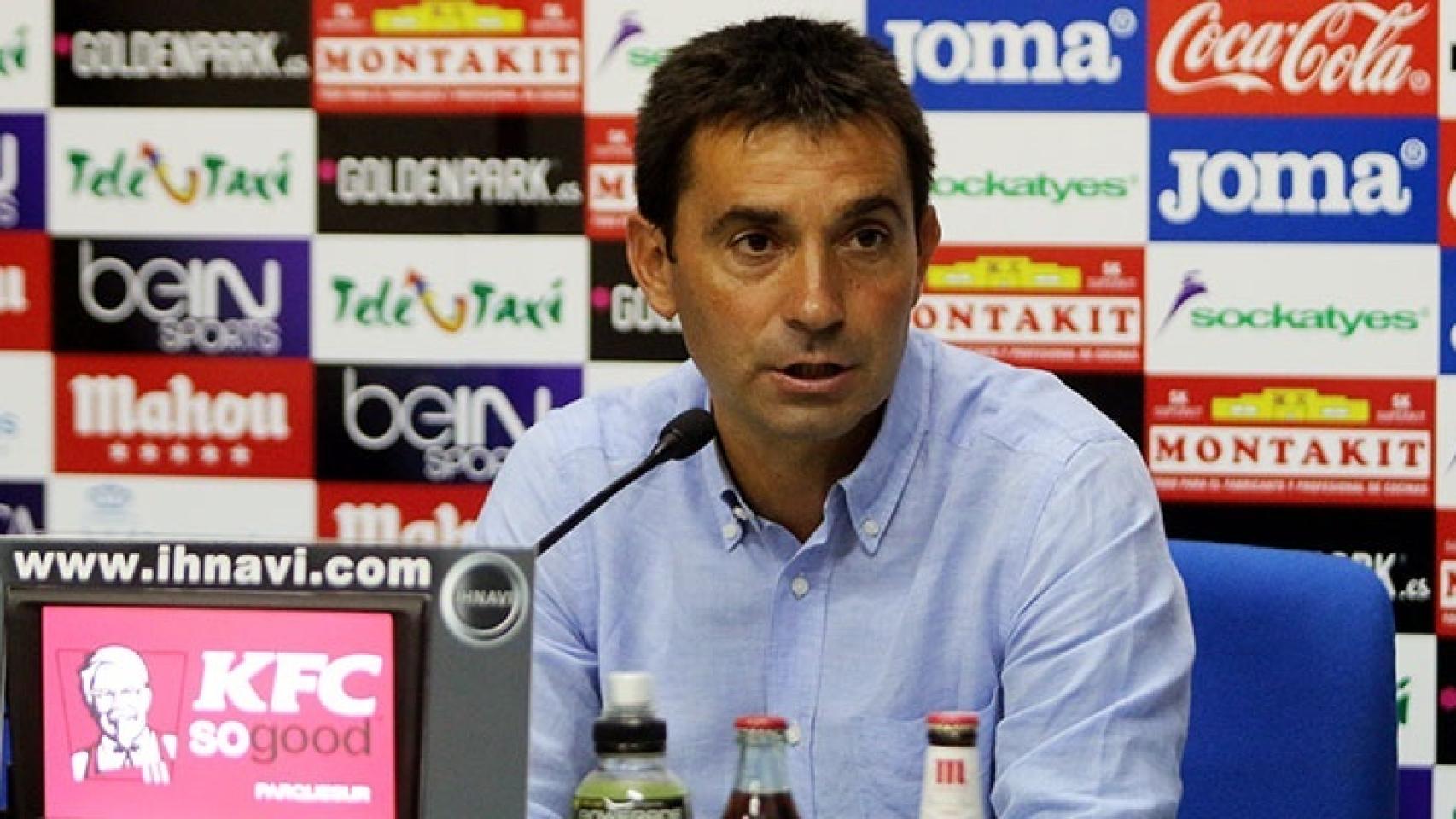 Asier Garitano en una rueda de prensa.