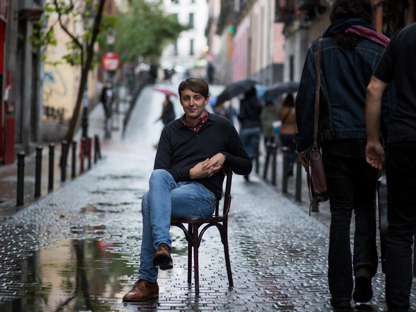 El eurodiputado, tras la entrevista, en Madrid.