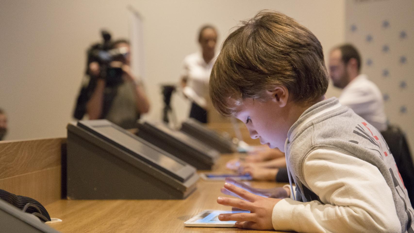 Uno de los participantes de seis años en la competición de cálculo mental