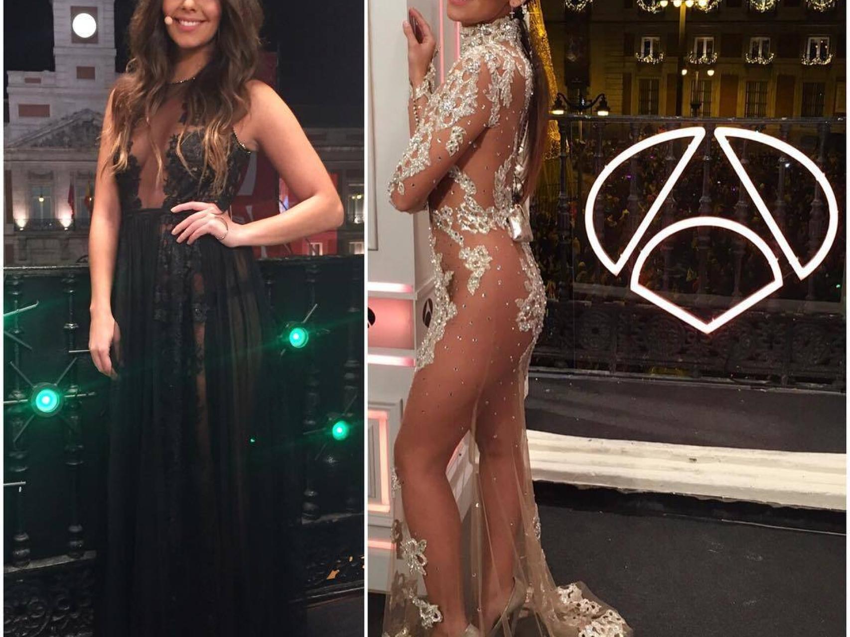Cristina Pedroche con los vestidos que ha lucido en Nochevieja