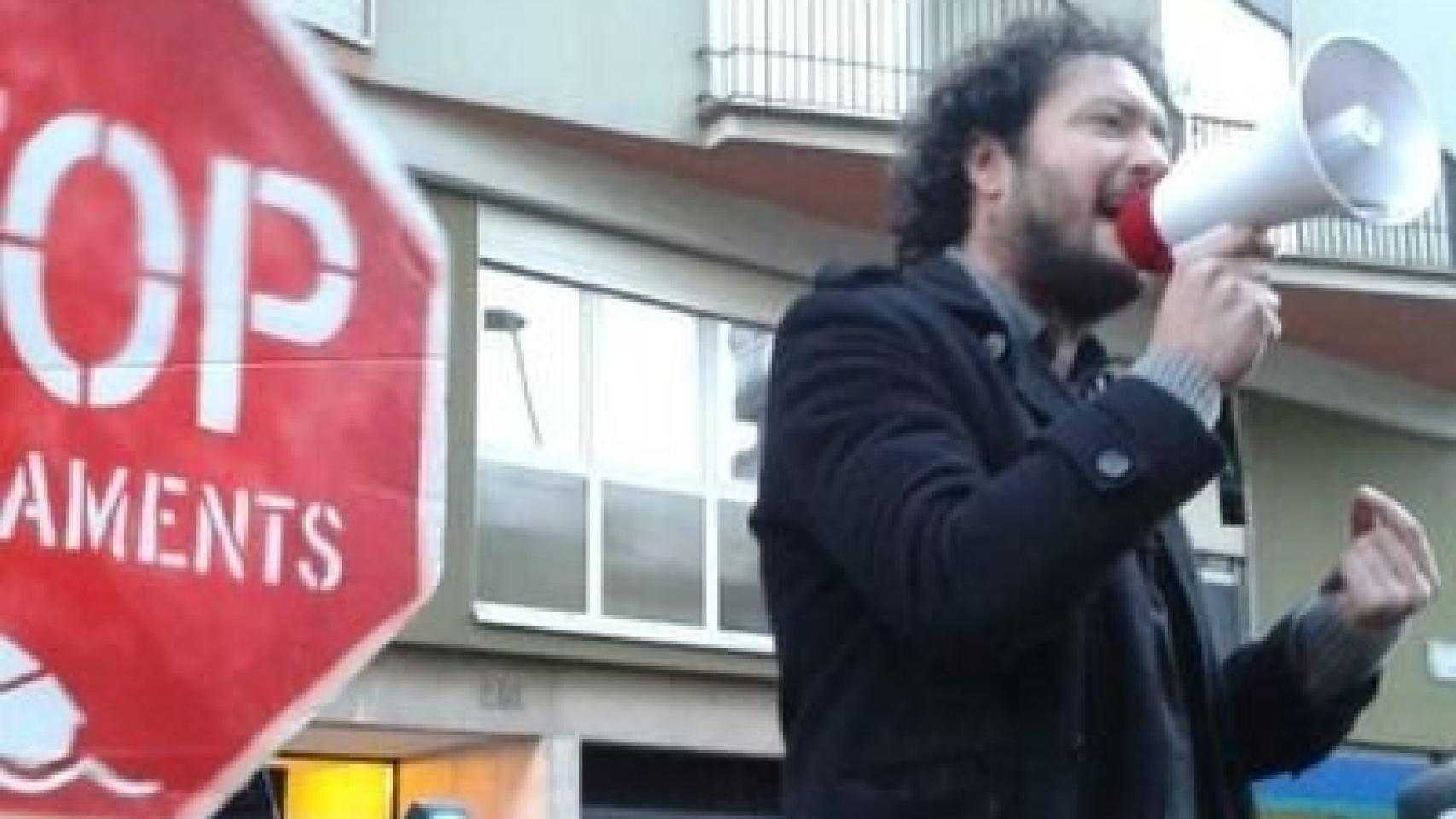 Adrià Alemany como activista de la PAH