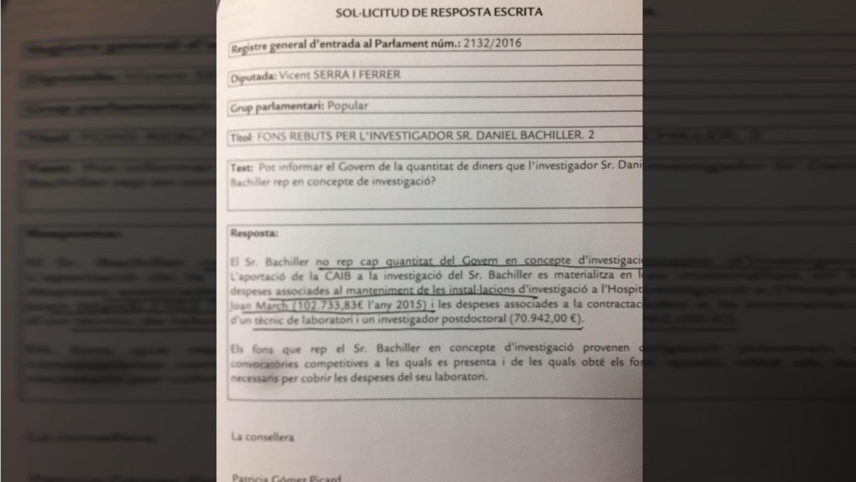 El documento al que ha tenido acceso EL ESPAÑOL