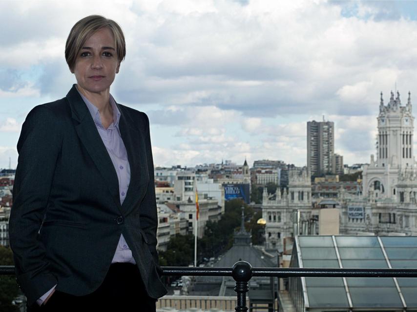 Tania Sánchez posa en la terraza del Círculo de Bellas Artes.