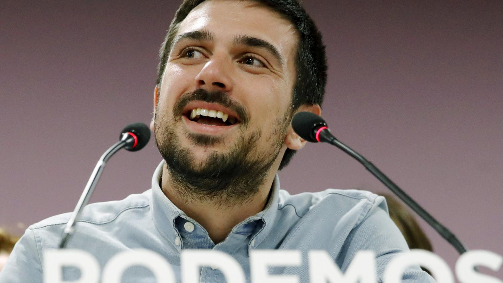 Ramón Espinar, durante su comparecencia.