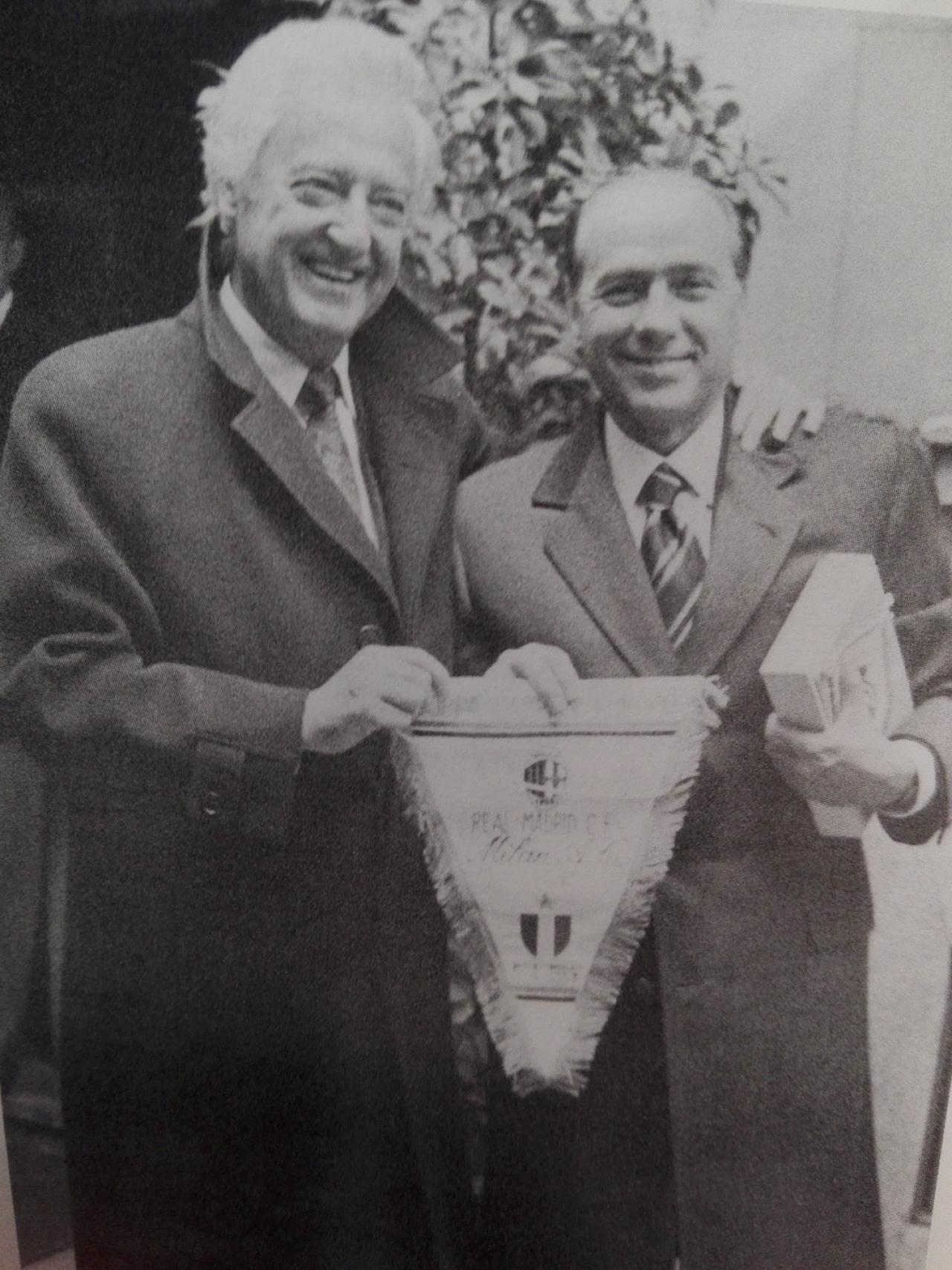 Ramón Mendoza y Silvio Berlusconi, a la sazón presidentes del Real Madrid y el AC Milán
