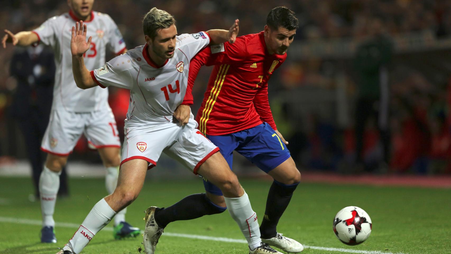 Morata en una acción del juego.