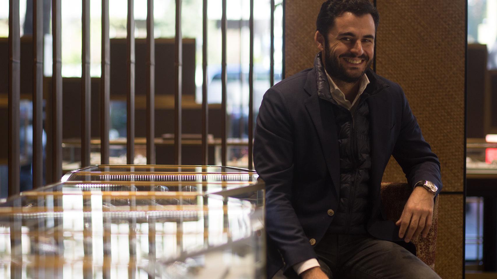 Emiliano Suárez este viernes en la joyería de la calle Serrano