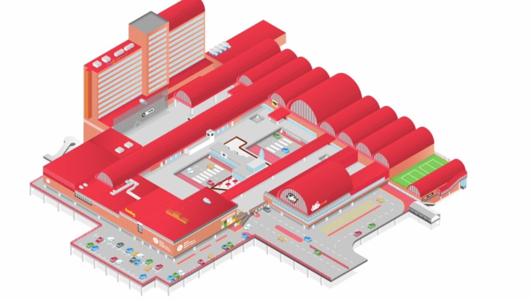 Plano de la terraza de Chamartín tras las reformas