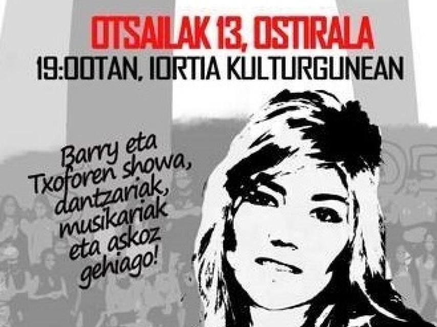 Cartel reivindicativo con la cara de Edurne Martínez.