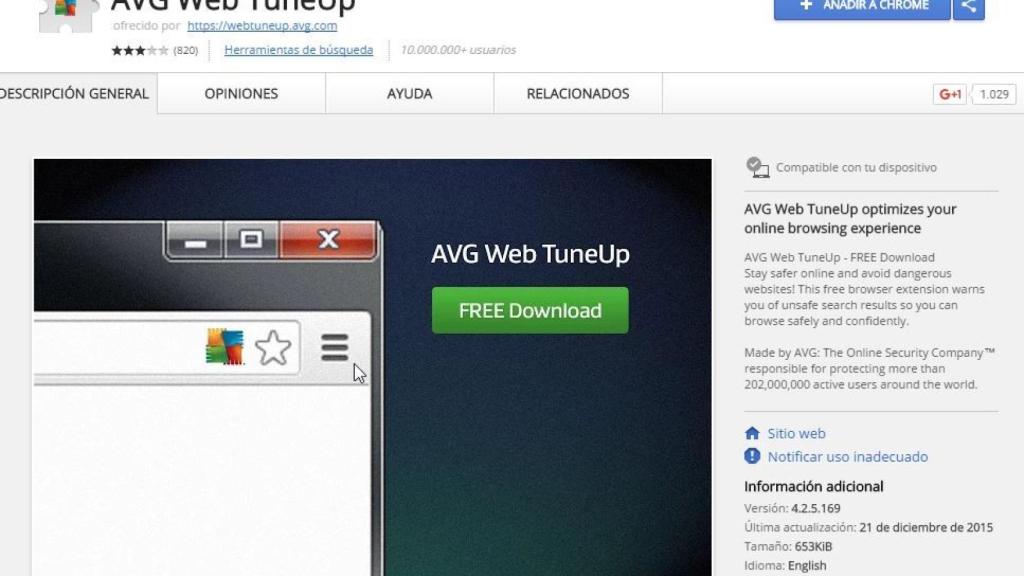 Extensión para Chrome de AVG