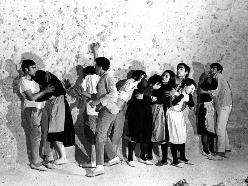 Un momento del montaje de la obra de teatro Oratorio, estrenada en 1969.