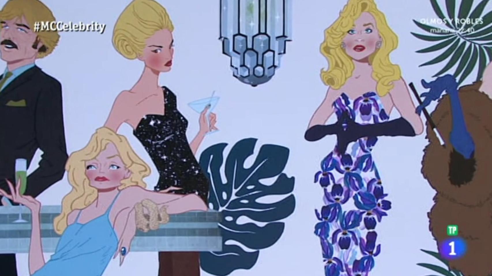 Imagen del mural firmado por Abraham Menéndez, que preside las cocinas de Masterchef Celebrity.