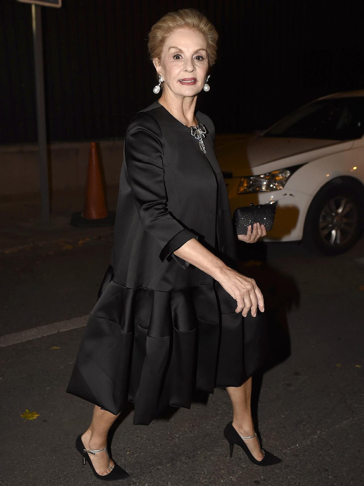 La diseñadora Carolina Herrera este lunes en su homenaje en Madrid