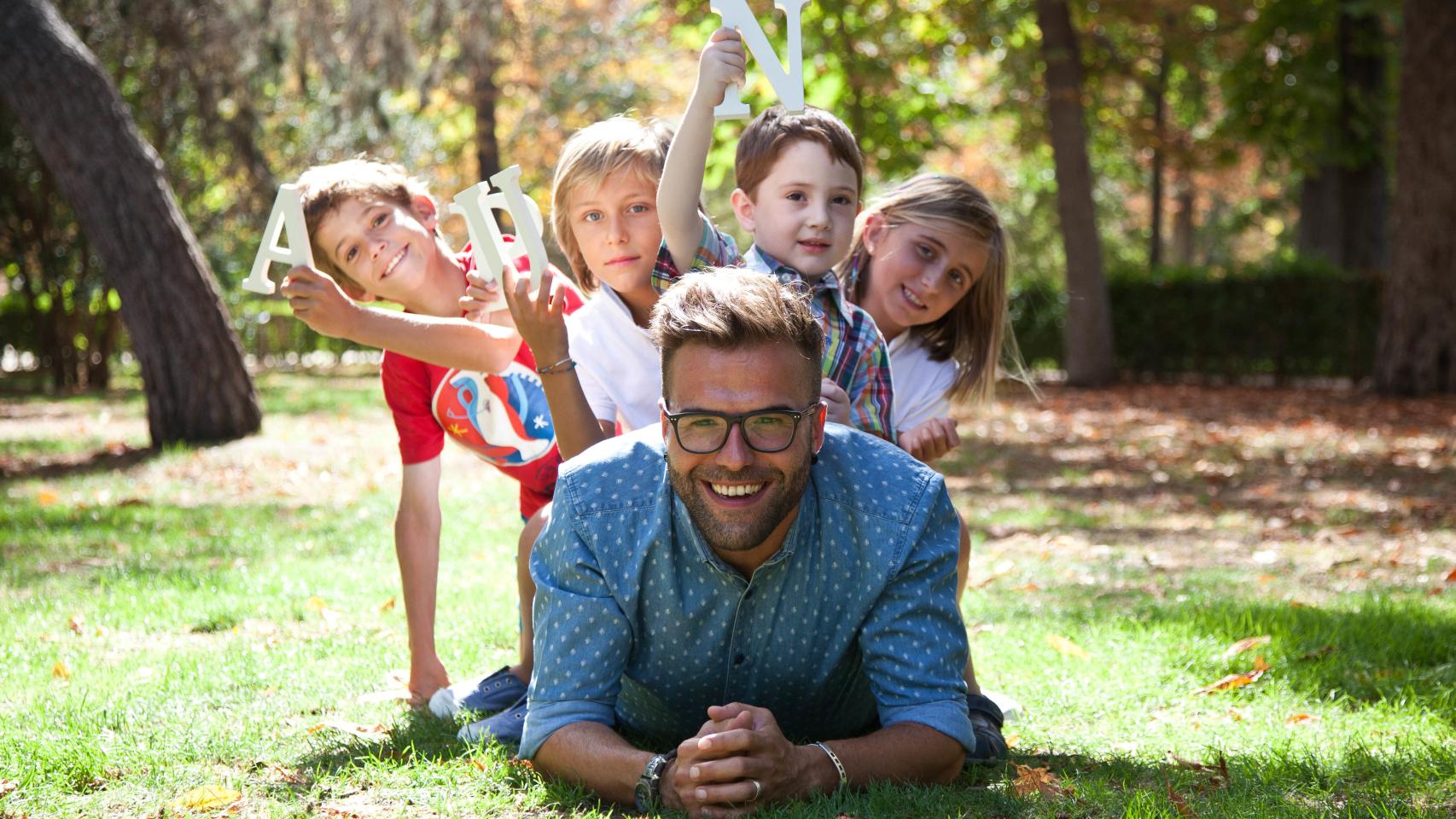 Jimeno con Lucas, Miguel, Diego y Claudia