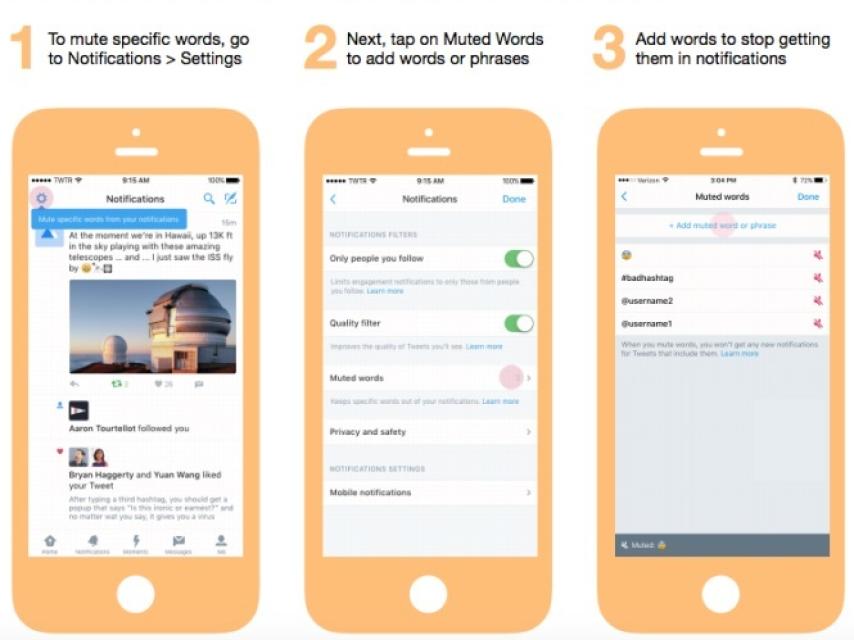 Así se silencian palabras en la plataforma.