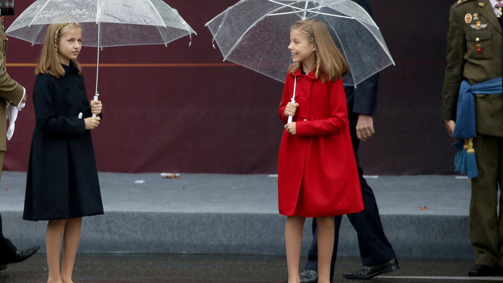 Leonor y Sofía, en su último acto oficial, el pasado 12 de octubre.