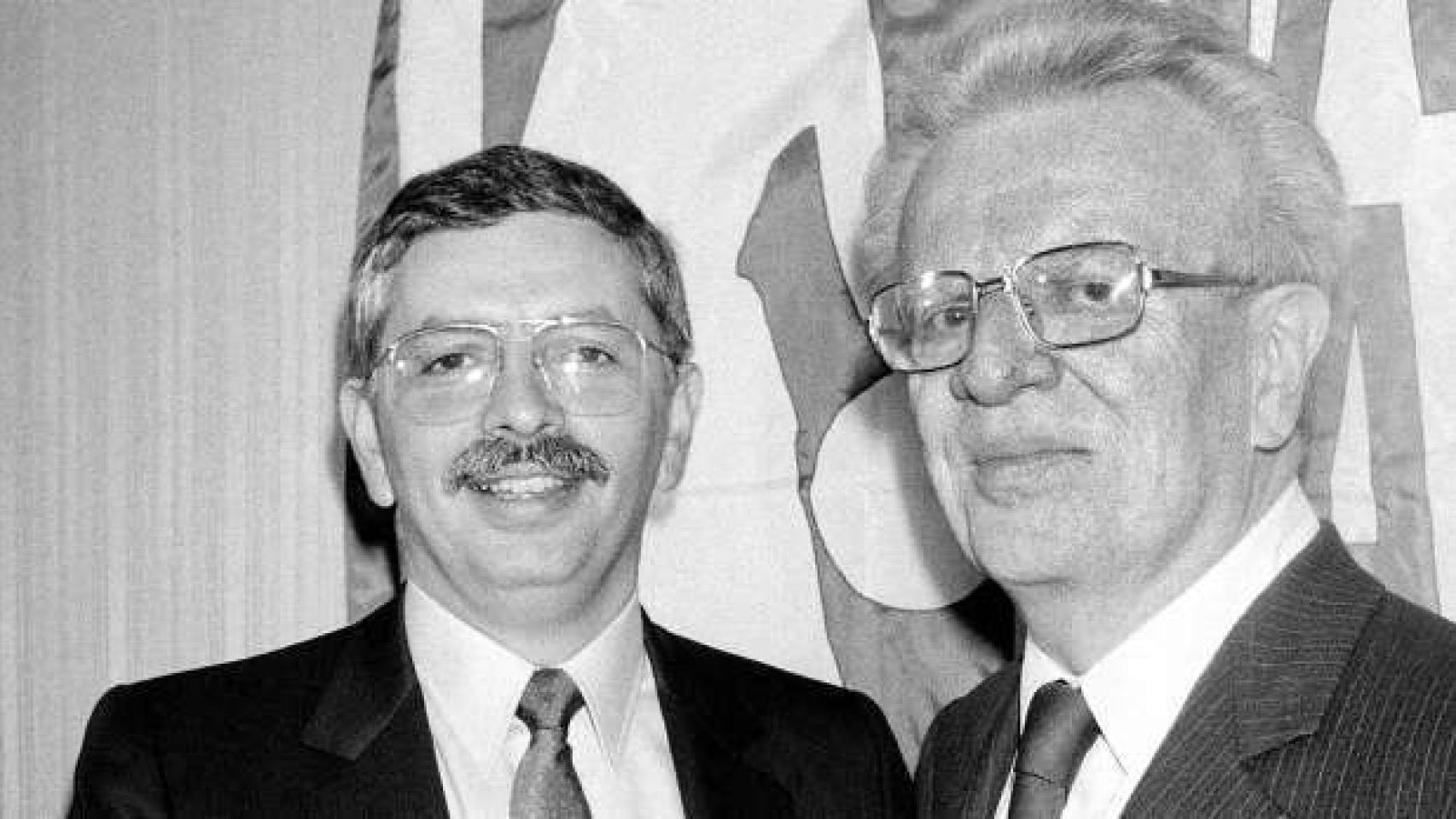 David Stern y nuestro protagonista, su antecesor en el cargo.