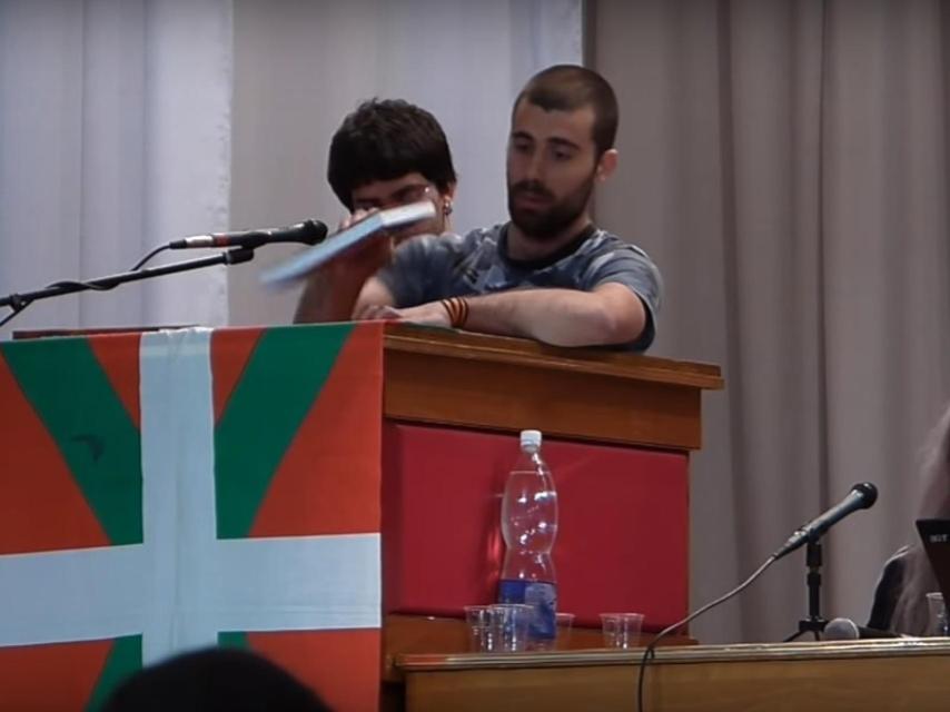 Ramírez durante su participación en una asamblea en Ucrania.