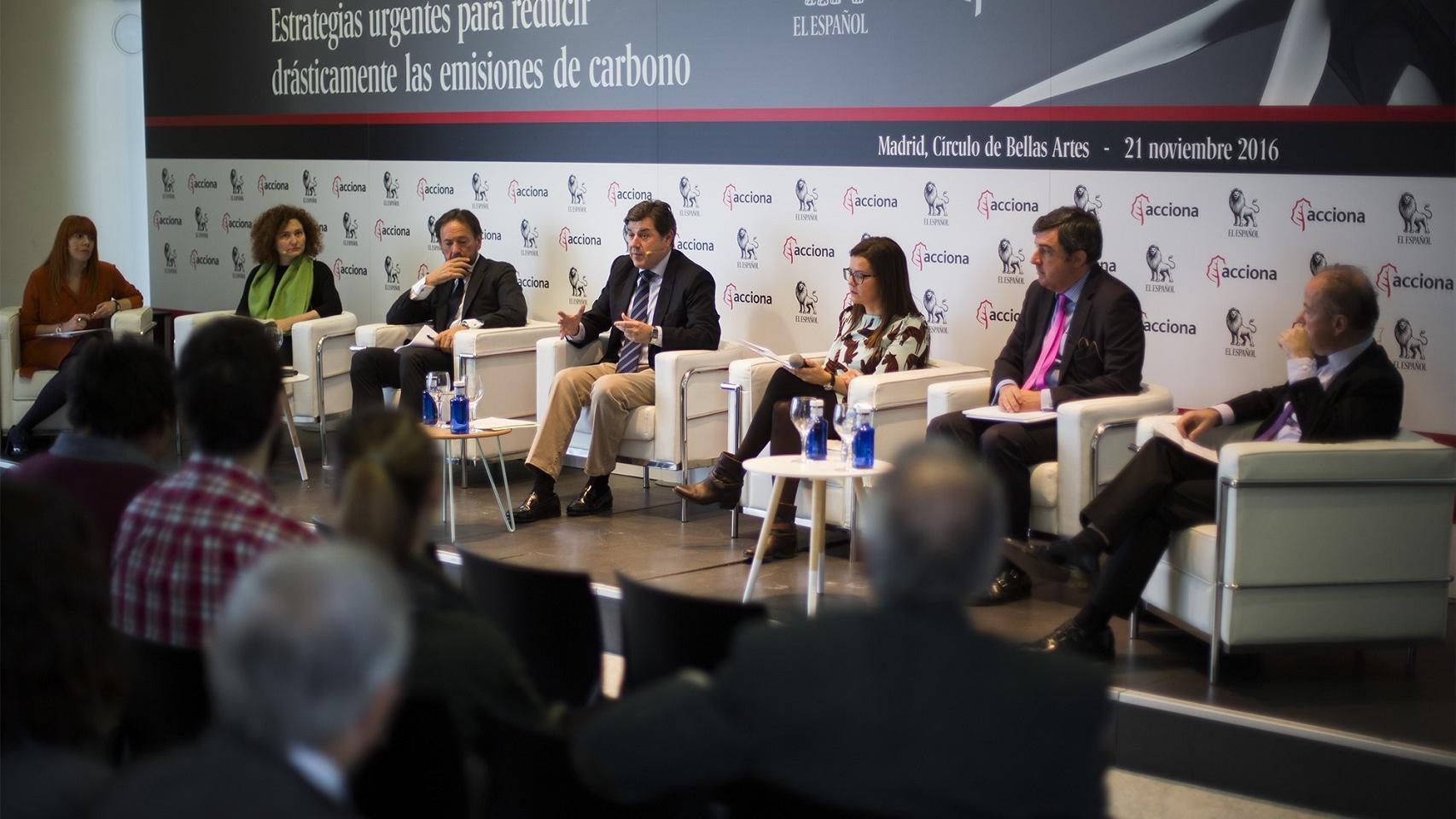 Los participantes en el Foro sobre Cambio Climático EL ESPAÑOL-Acciona.