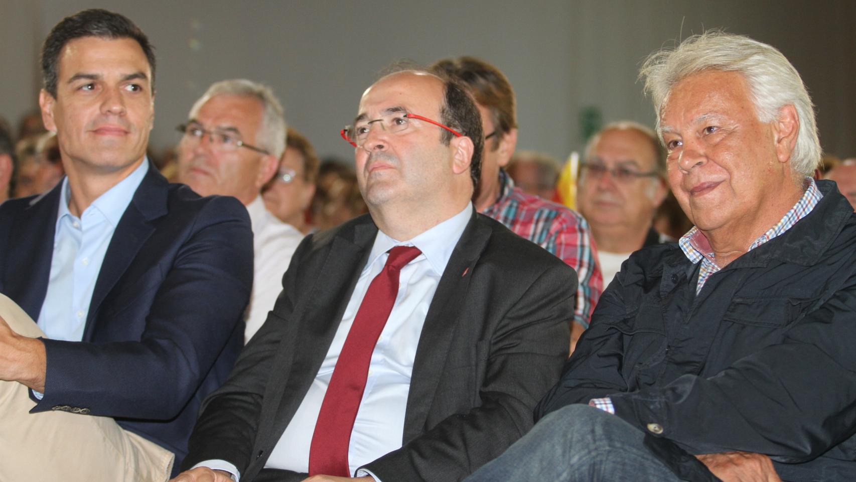 González, con Miquel Iceta y Pedro Sánchez