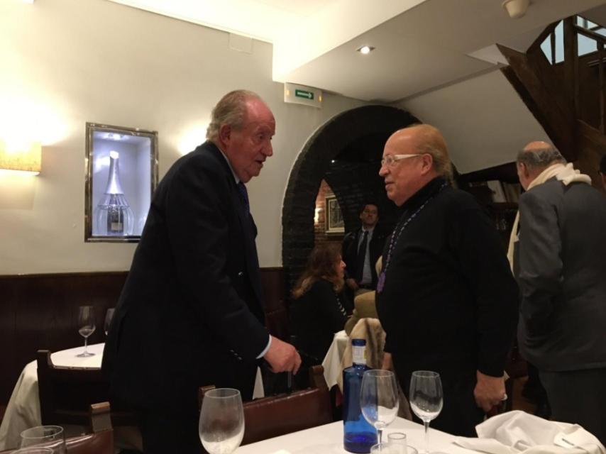 Rappel saluda al rey Juan Carlos y charla unos minutos con él en Casa Lucio.