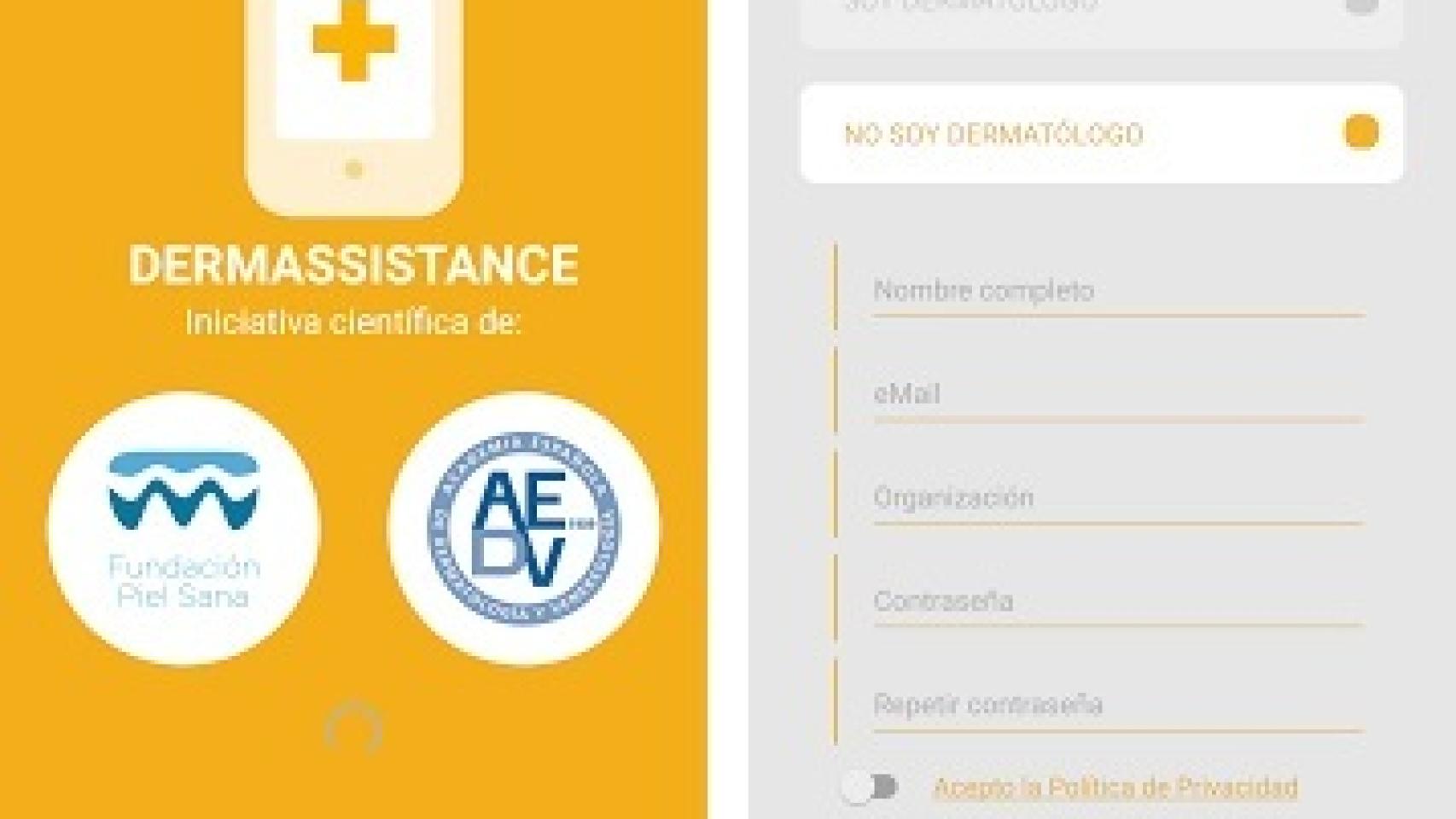 Pantallazo de la aplicación