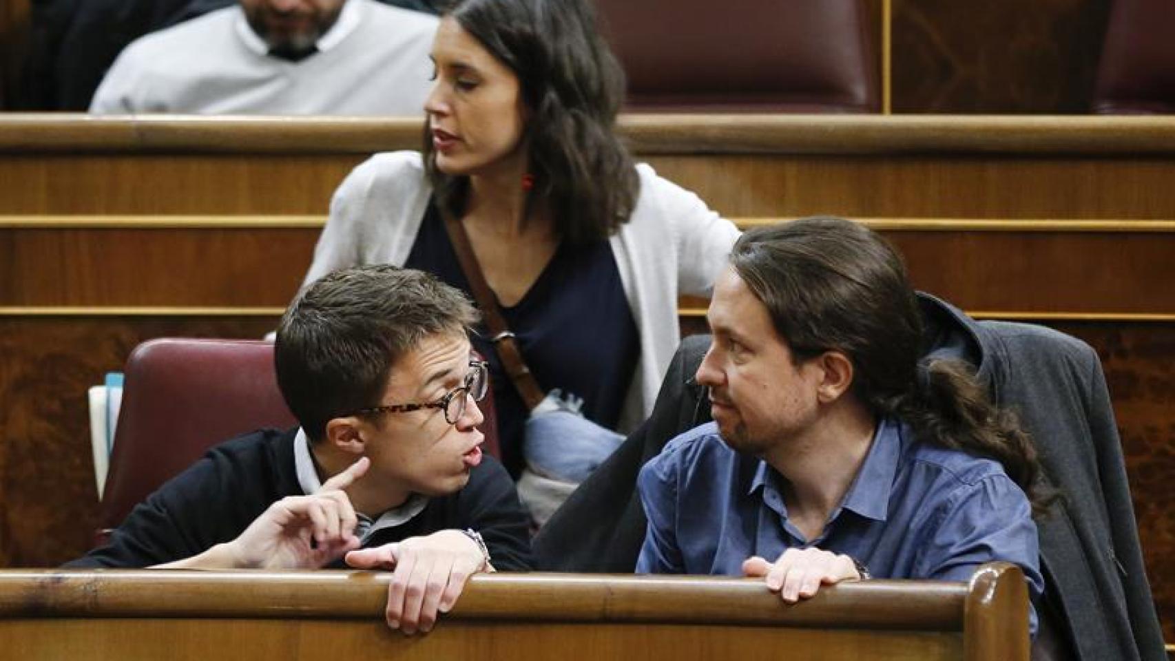 Errejón, Montero e Iglesia en el Congreso de los Diputados.