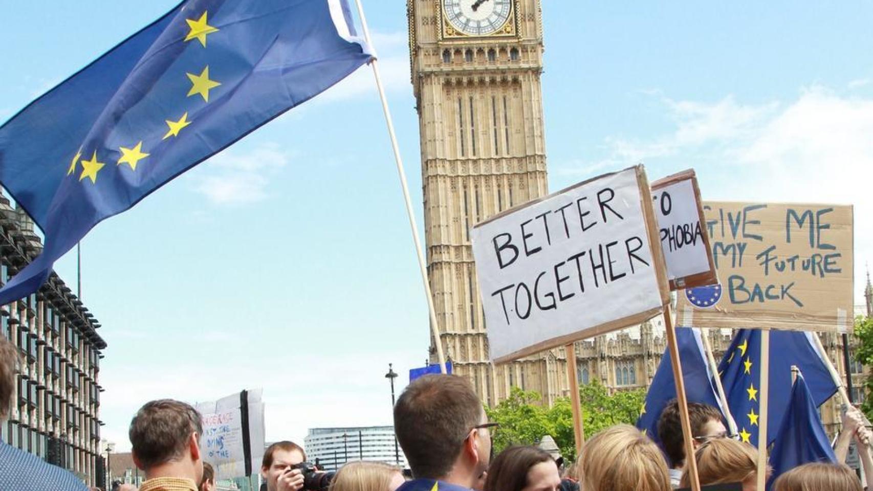 Manifestación en Londres en protesta por el 'brexit'.