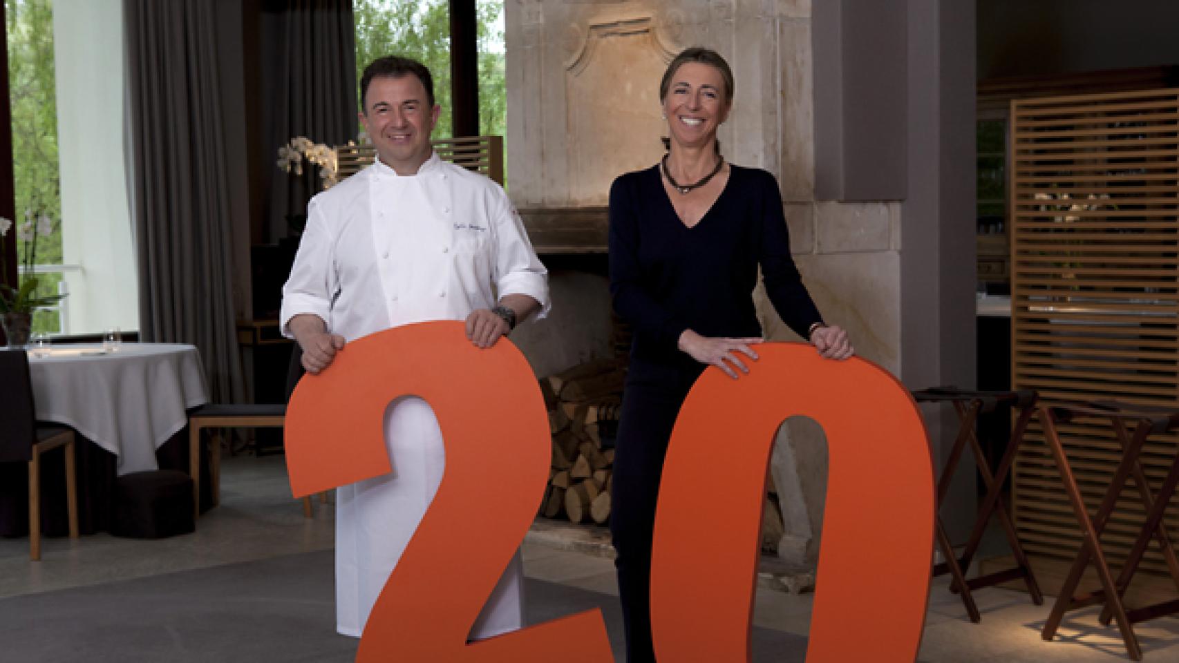 El matrimonio celebra los 20 años del restaurante de Lasarte